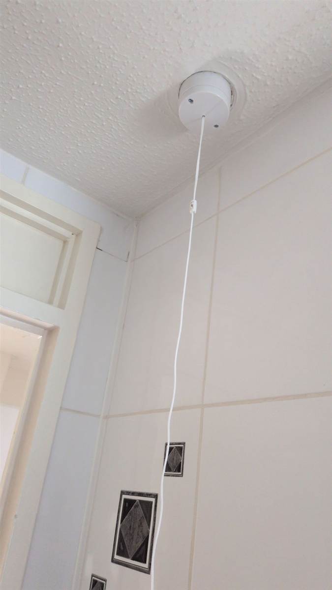 Bathroom pull-cord switch replaced like-for-like