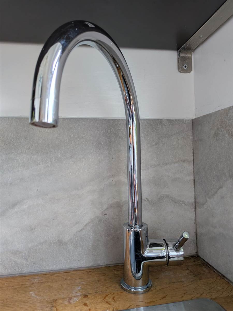 New dual lever kitchen sink mixer tap fitted and ready to use