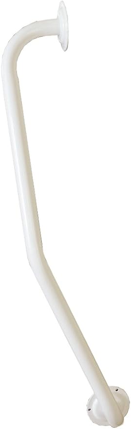 NRS newel post grab rail, white metal (right-handed shown)
